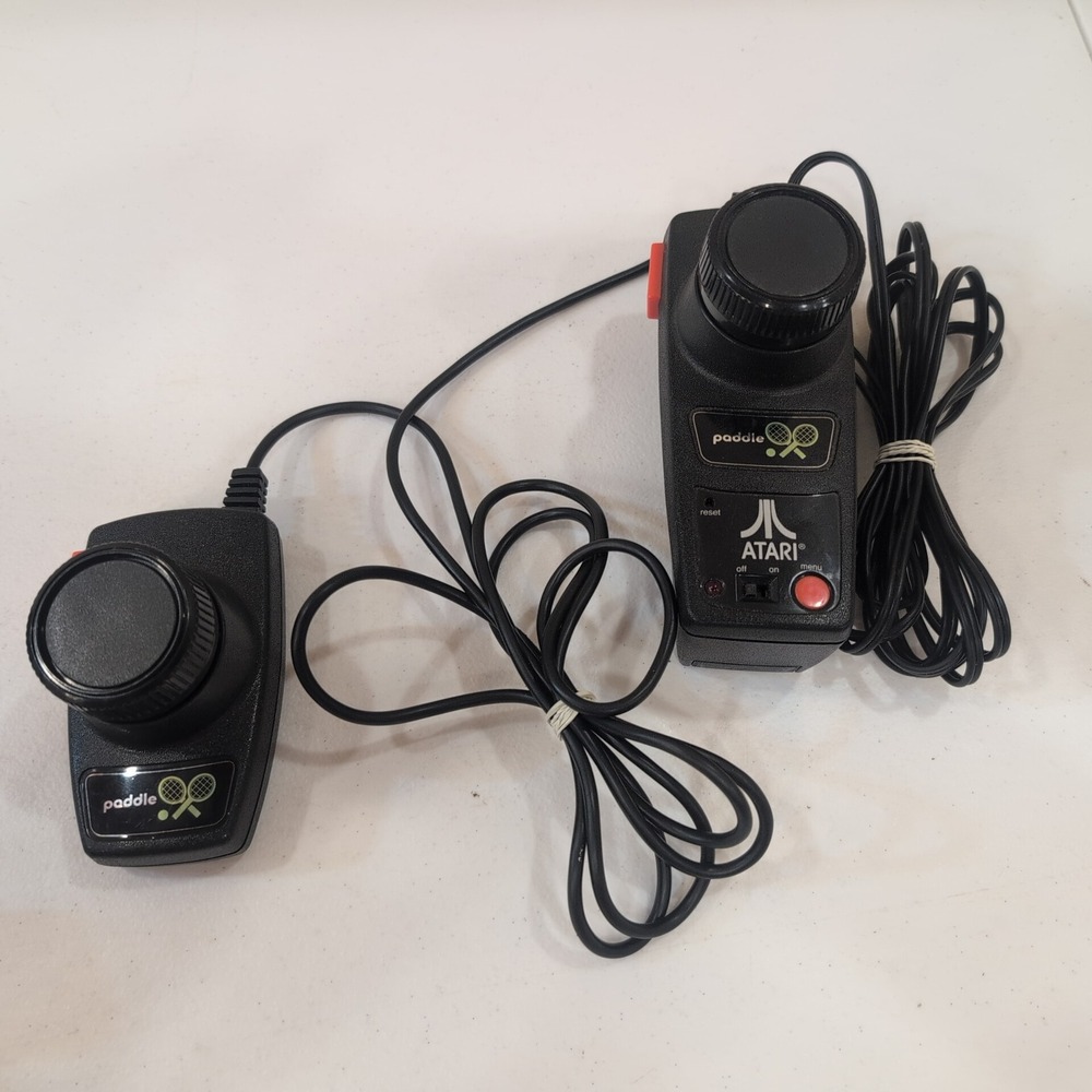 Atari Paddle Controllers Set up Vintage Game System Tested & Working Pair 2004